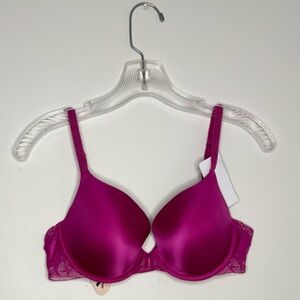 Maidenform® Custom Lift Push-Up  Bra W Lace 07175 Magenta 36 C 90th Anniversary